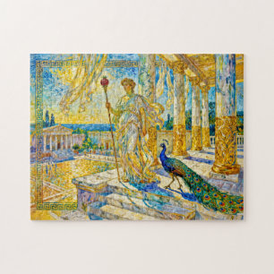 Puzzle Hera con pavo real y cetro de granada en Templ