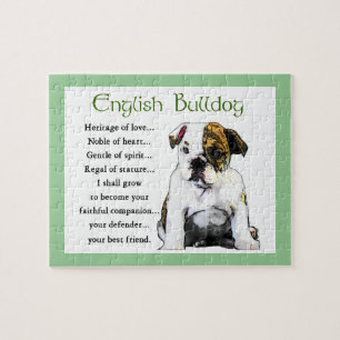 Puzzle Herencia inglesa del perrito del bulldog del amor