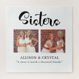 Puzzle Hermanas Caligrafía 2 Collage de fotos Cita a herm