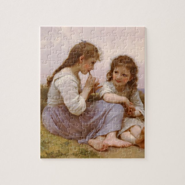 Puzzle Hermanas y música de flauta por Bouguereau (Vertical)