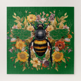 Puzzle Hermosa abeja y flores silvestres