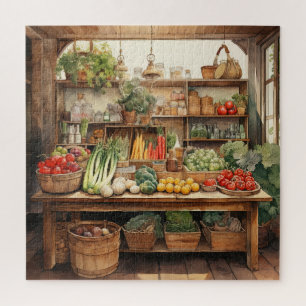Puzzle Hermosa acuarela Country Vegetable Store
