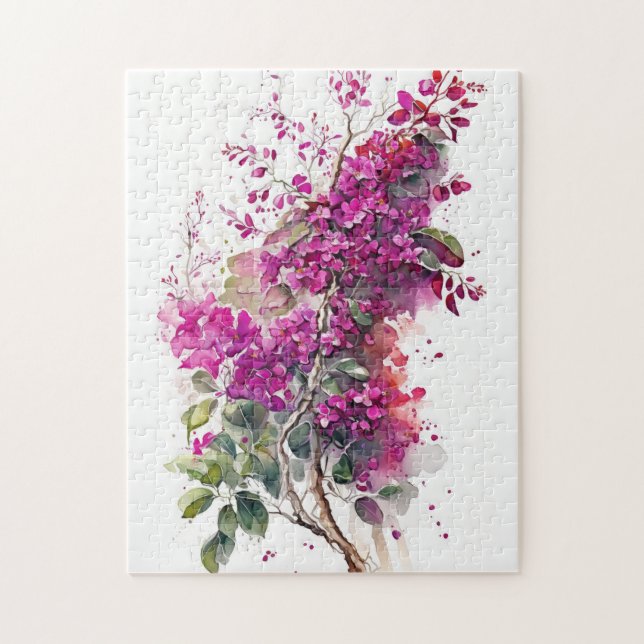 Puzzle Hermosa acuarela de Bougainvillea (Vertical)