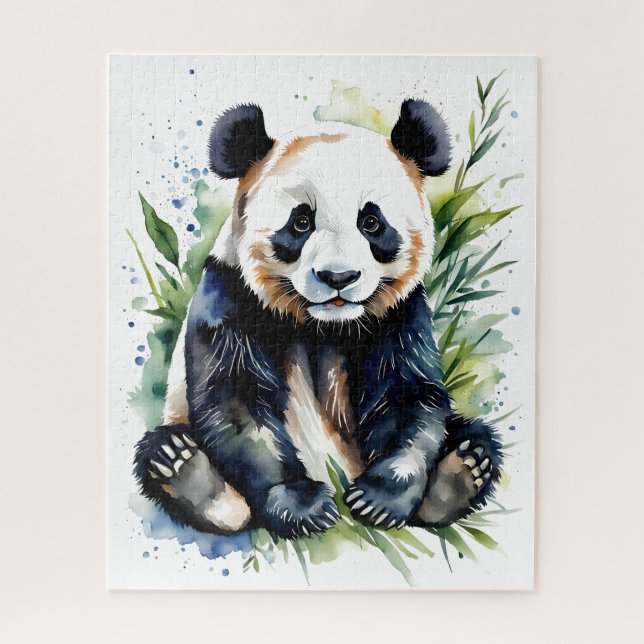 Puzzle Hermosa acuarela Panda Bear (Vertical)