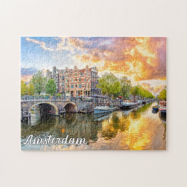 Puzzle Hermosa Ámsterdam, Países Bajos (Horizontal)