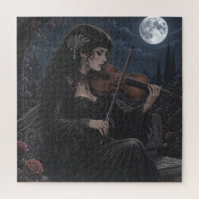 Puzzle Hermosa belleza gótica romántica tocando la viola  (Vertical)