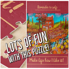 Puzzle Hermosa casa de campo de flores con deseo de cumpl