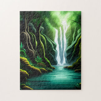Puzzle Hermosa cascada en la jungla