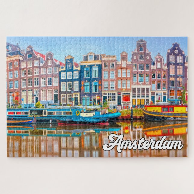 Puzzle Hermosa Ciudad De Ámsterdam, Países Bajos (Horizontal)