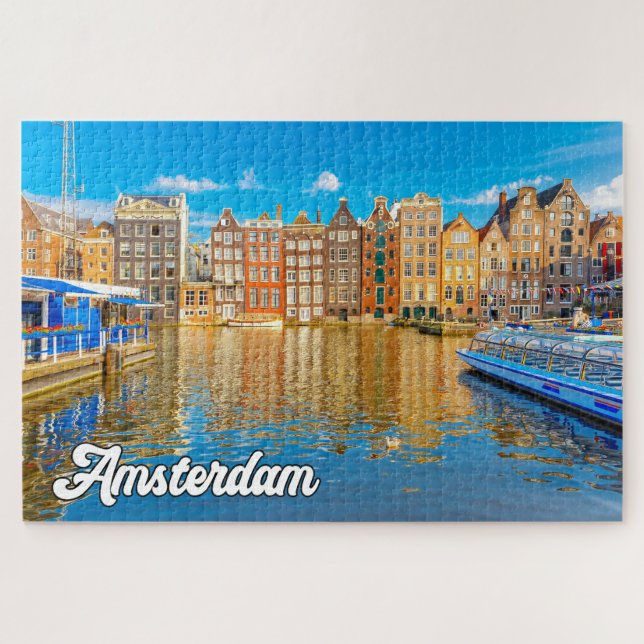 Puzzle Hermosa Ciudad De Ámsterdam, Países Bajos (Horizontal)