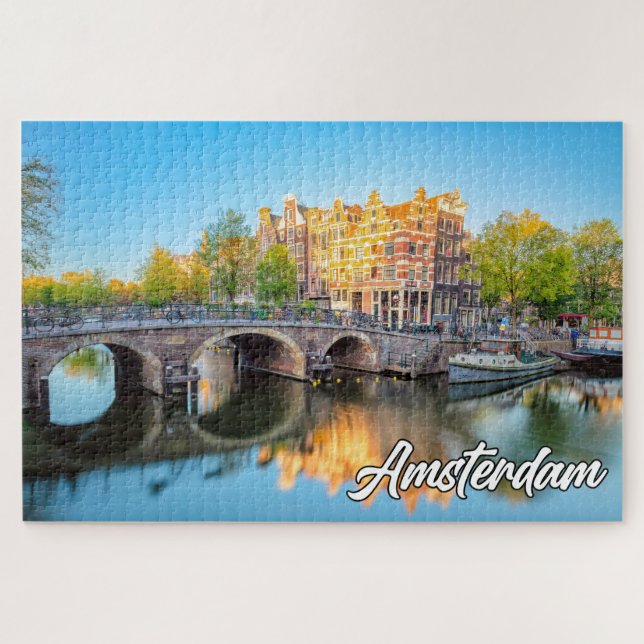 Puzzle Hermosa Ciudad De Ámsterdam, Países Bajos (Horizontal)