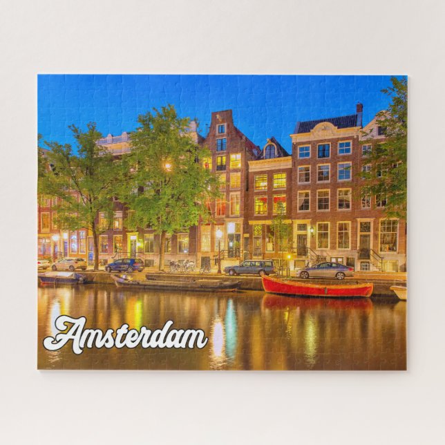 Puzzle Hermosa Ciudad De Ámsterdam, Países Bajos (Horizontal)