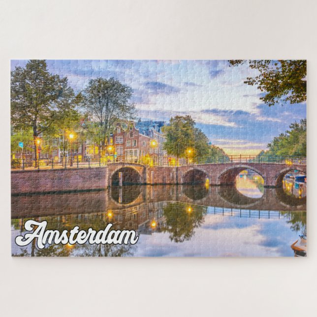 Puzzle Hermosa Ciudad De Ámsterdam, Países Bajos (Horizontal)