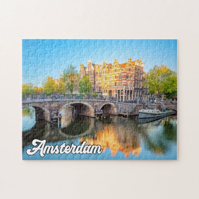 Puzzle Hermosa Ciudad De Ámsterdam, Países Bajos (Horizontal)