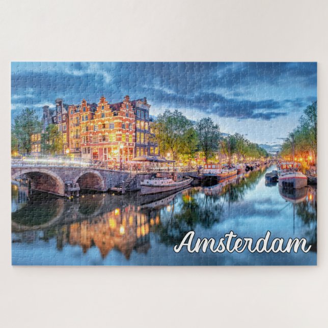 Puzzle Hermosa Ciudad De Ámsterdam, Países Bajos (Horizontal)