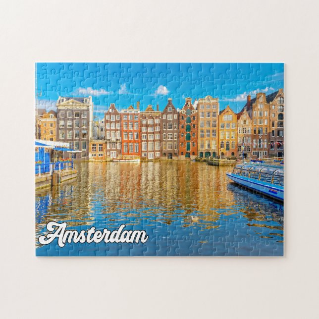 Puzzle Hermosa Ciudad De Ámsterdam, Países Bajos (Horizontal)