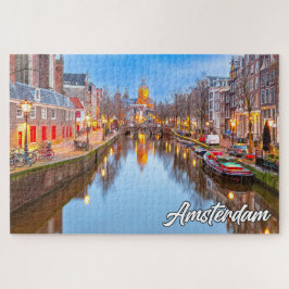 Puzzle Hermosa Ciudad Icónica De Ámsterdam, Países Bajos
