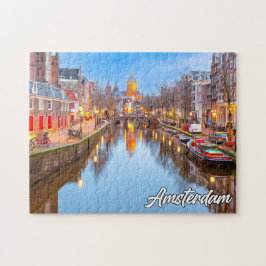 Puzzle Hermosa Ciudad Icónica De Ámsterdam, Países Bajos