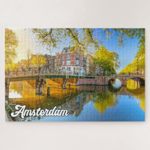 Puzzle Hermosa Ciudad Icónica De Ámsterdam, Países Bajos