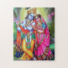Hermosa cosecha floral Krishna Radha