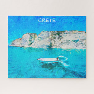 Puzzle Hermosa Creta Grecia Pintura Acuarela Océano
