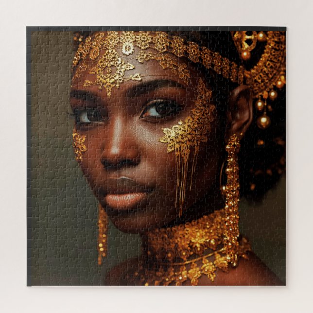 Puzzle Hermosa Diosa Nubia en Oro (Vertical)