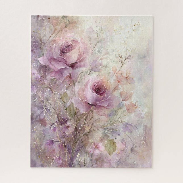 Puzzle Hermosa, Elegante Flor Rosa (Vertical)