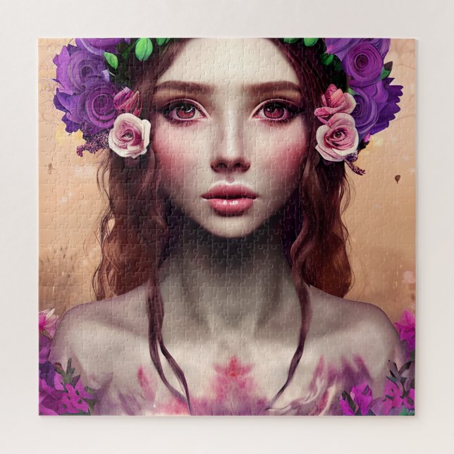 Puzzle Hermosa encantadora Fantasy AI Art (Vertical)