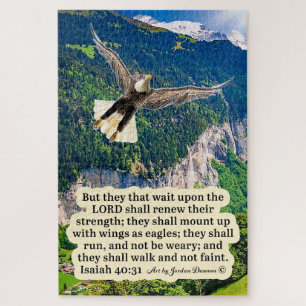 Puzzle Hermosa Escritura de Águila Isaías 40:31