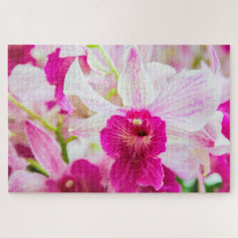 Puzzle Hermosa flor blanca y fucsia
