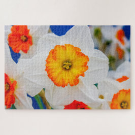 Puzzle Hermosa flor blanca y naranja