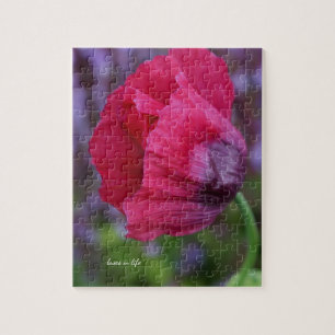 Puzzle Hermosa flor de amapola PInk y púrpura