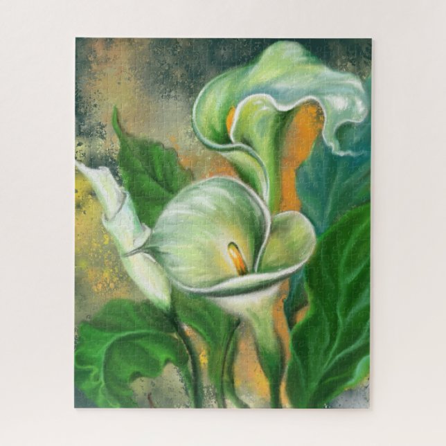 Puzzle Hermosa flor de Calla Lily - dibujo de arte mixto (Vertical)