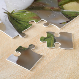 Puzzle hermosa flor de rosa blanca. amor y romance
