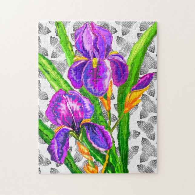 Puzzle Hermosa Flor Iris (Vertical)