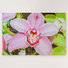 Puzzle Hermosa flor morada y blanca
