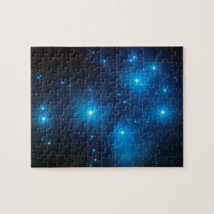 Puzzle Hermosa Foto Celeste de las Pléyades Azul Acuático