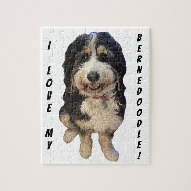 Puzzle Hermosa foto de Birdie el perro Bernedoodle (Vertical)