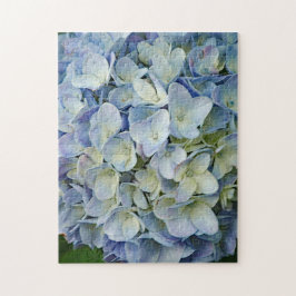 Puzzle Hermosa foto de las flores azules de Hydrangea