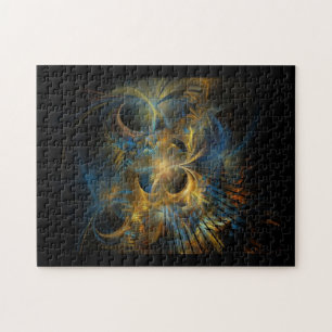 Puzzle Hermosa Fractal Azul y Dorado