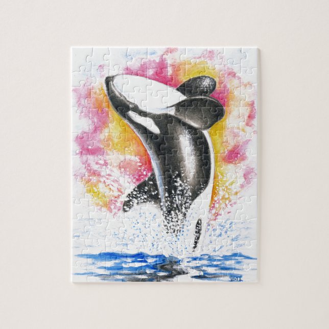 Puzzle Hermosa fractura de ballena de Orca (Vertical)