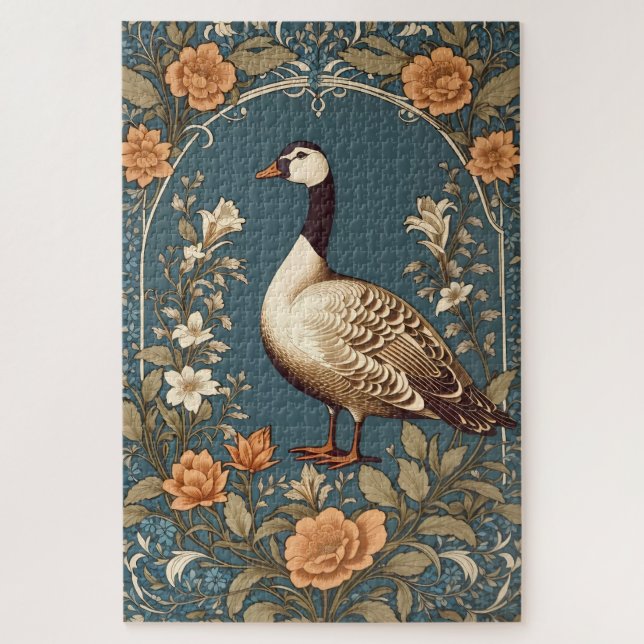 Puzzle Hermosa gansa de la época William Morris inspirada (Vertical)