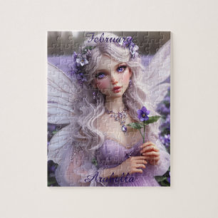 Puzzle Hermosa hada de febrero en violetas