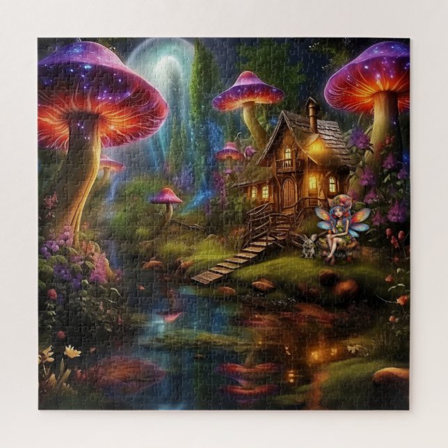 Puzzle Hermosa hada en su casa forestal (Vertical)