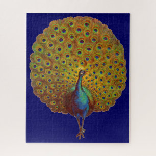 Puzzle hermosa huella de pavo real victoriana
