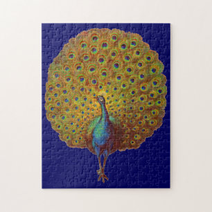 Puzzle hermosa huella de pavo real victoriana