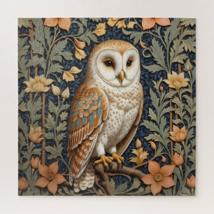 Puzzle Hermosa lechuza de época William Morris inspirada