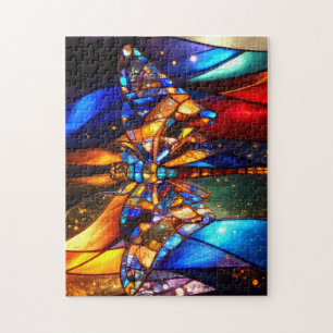 Puzzle Hermosa Libélula Alada Brillante y Colorida