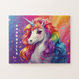 Puzzle Hermosa Mano Arcoiris Unicornio personalizada