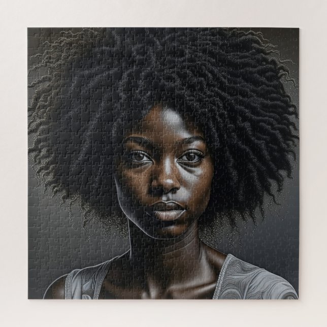 Puzzle Hermosa mujer afroamericana, arte (Vertical)